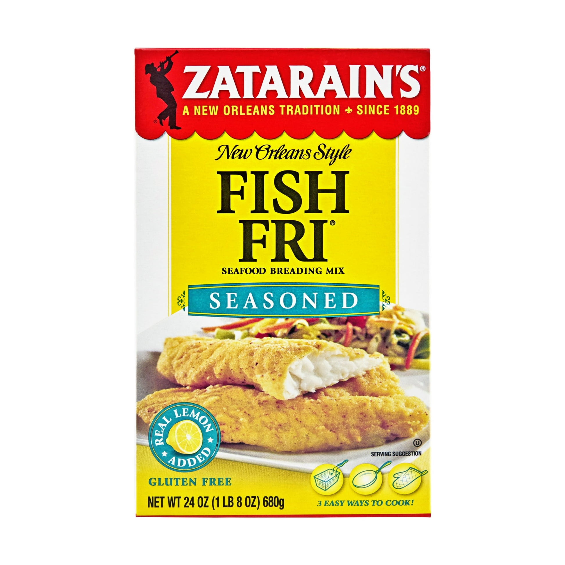 NolaCajun Zatarain's Seasoned Fish Fry 24oz Louisiana Cajun Fish Fry Mix Value