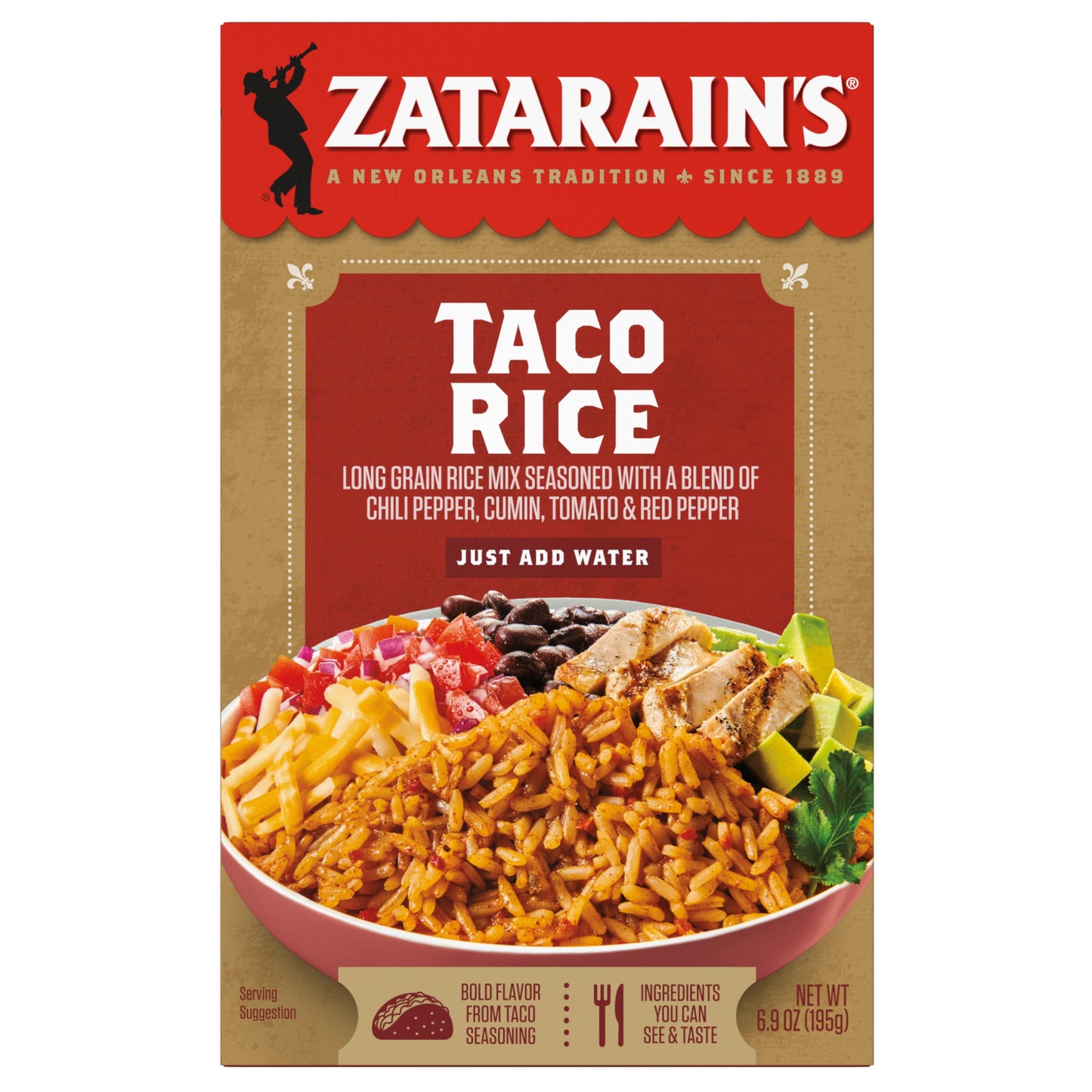 NolaCajun Zatarain's Taco Rice New Orleans Style Rice Mix Louisiana Cajun