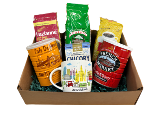 NolaCajun The Perfect Blend Coffee Gift Box Louisiana coffee lover gift box with chicory blends