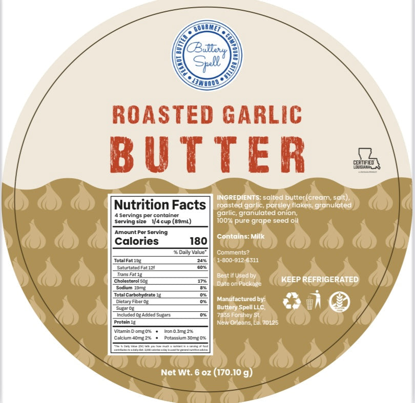 NolaCajun Buttery Spell Roasted Garlic Butter Louisiana Artisan Butter New Orleans