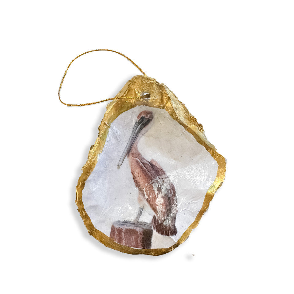 NolaCajun Pelican Decorative Oyster Shell Louisiana Coastal Decor New Orleans