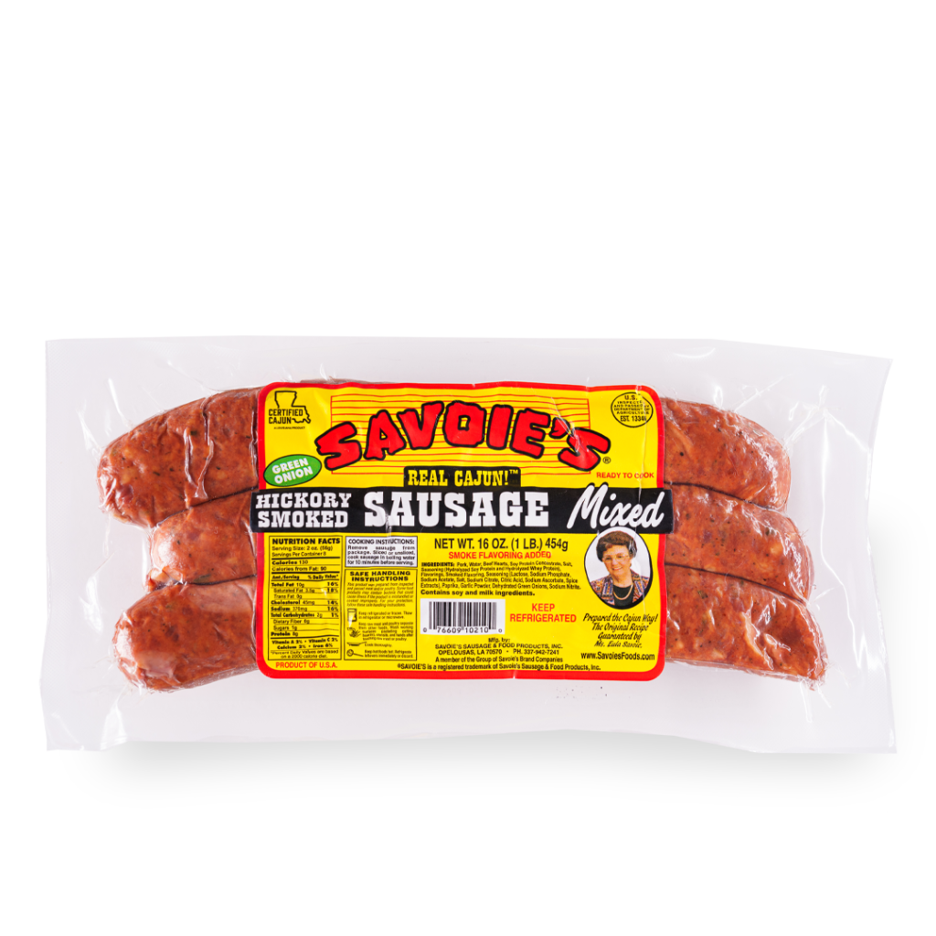 NolaCajun Savoie's Smoked Mixed Sausage Green Onion Front Louisiana Cajun Sausage