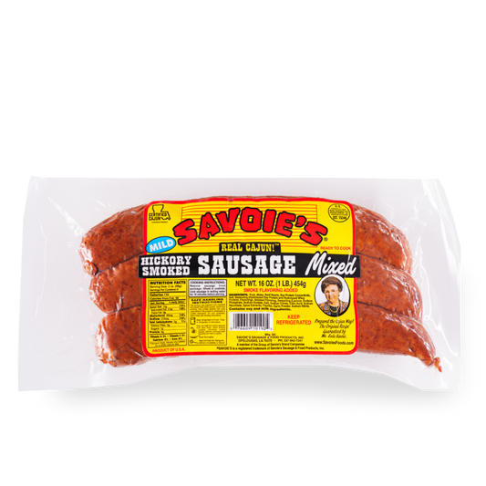 NolaCajun Savoie's Smoked Mixed Sausage Mild Front View Louisiana Cajun Sausage