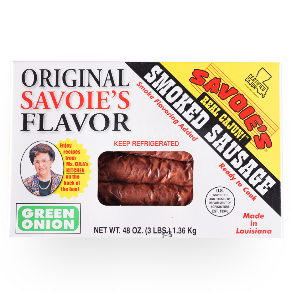 NolaCajun Savoie's Smoked Mixed Sausage Green Onion Package Louisiana Cajun