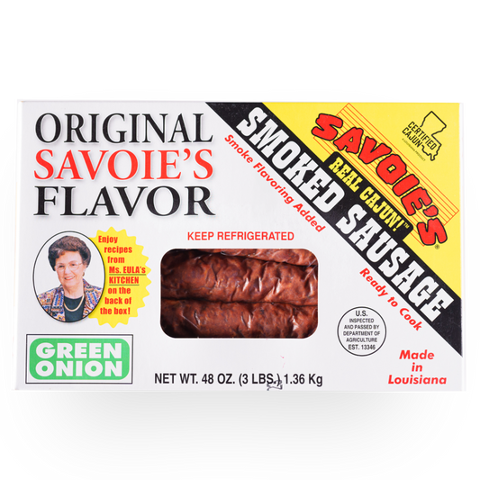 NolaCajun Savoie's Smoked Mixed Sausage Green Onion Package Louisiana Cajun