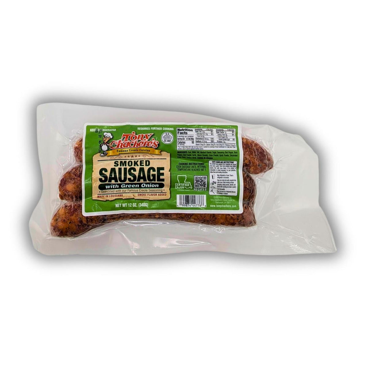 Tony Chachere's Smoked Sausage with Green Onion 12oz