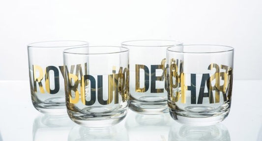 NolaCajun French Quarter Glassware Set of 4 New Orleans French Quarter souvenir glass set