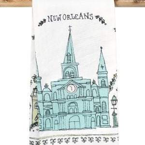 NolaCajun New Orleans Sketchy Cathedral Kitchen Towel St Louis Cathedral New Orleans kitchen towel