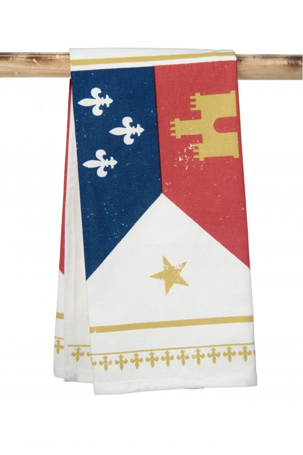 NolaCajun Kitchen Towel Acadiana Flag Louisiana Cajun Acadiana Flag Kitchen Towel