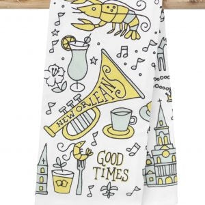 NolaCajun New Orleans Good Times Kitchen Towel Louisiana Laissez Les Bons Temps Rouler towel