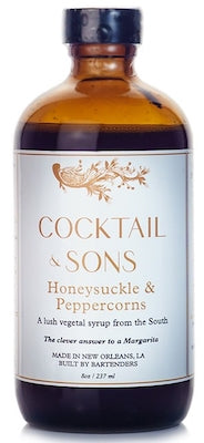 Cocktail and Sons Honeysuckle and Peppercorns Syrup - New Orleans Craft Cocktail Syrup