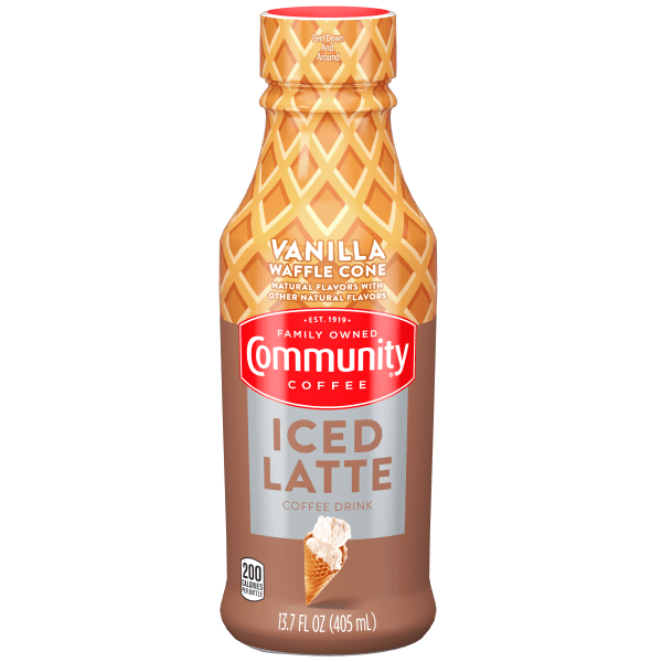 NolaCajun Community Coffee Vanilla Waffle Cone Iced Latte Louisiana
