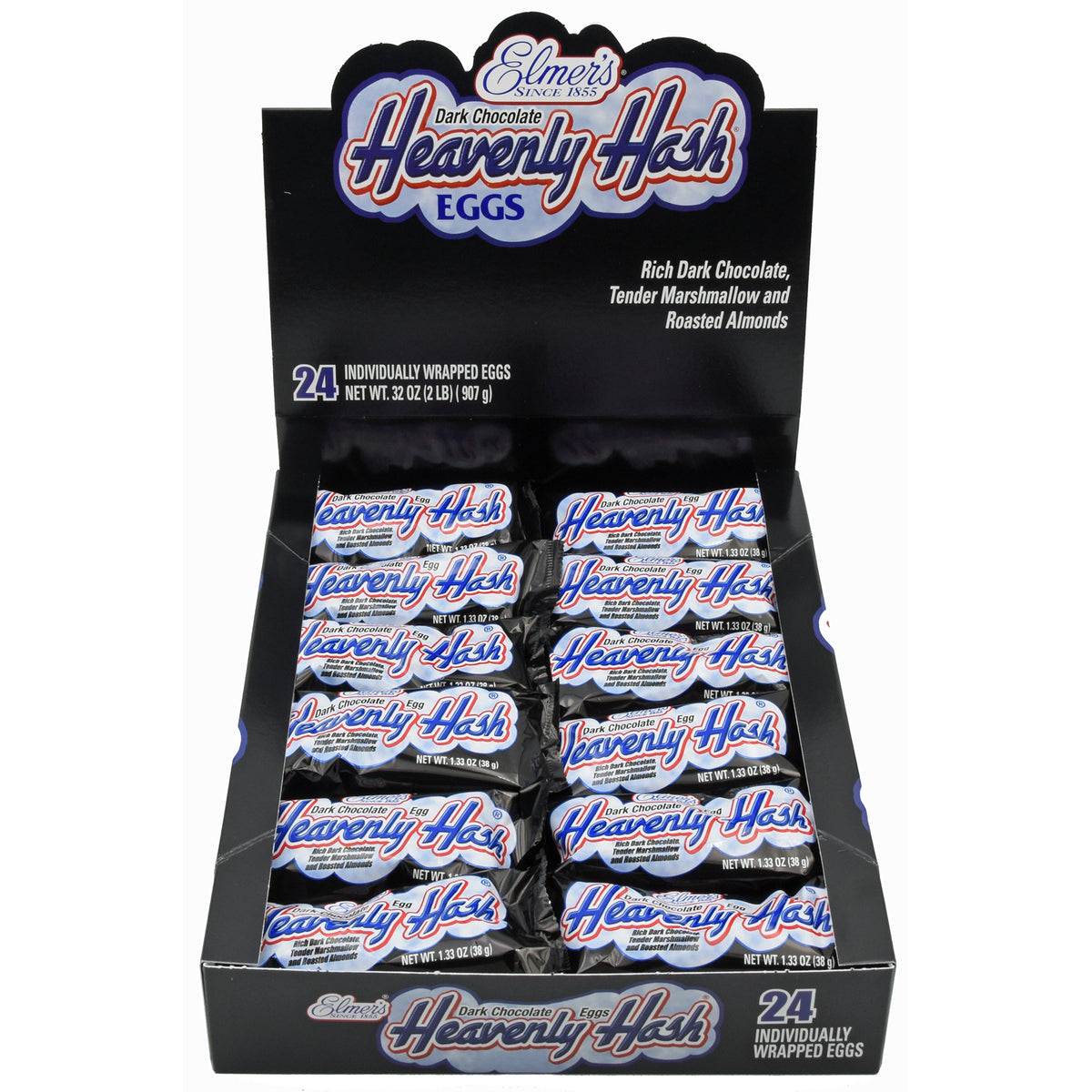 Elmer's Dark Chocolate Heavenly Hash Eggs 24ct Box - Louisiana Chocolate Candy