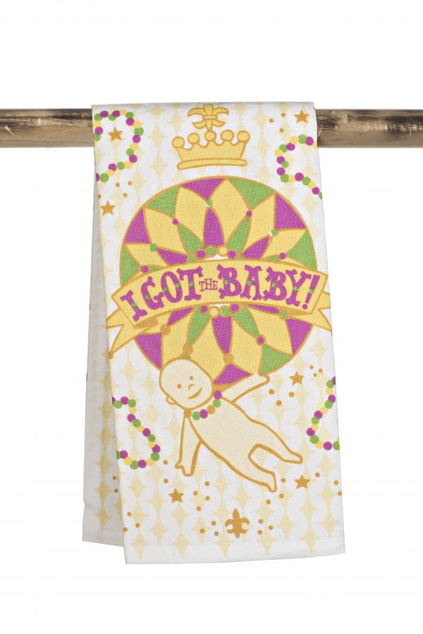 NolaCajun Kitchen Towel I Got The Baby Mardi Gras New Orleans