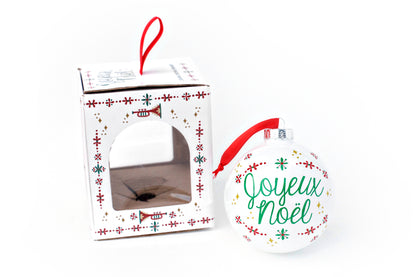 NolaCajun Joyeux Noel Glass Christmas Ornament Louisiana Holiday