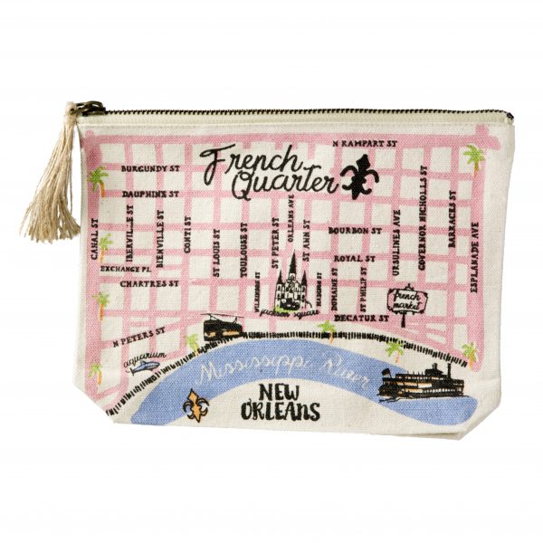 NolaCajun Pouch French Quarter Map New Orleans Souvenir Bag