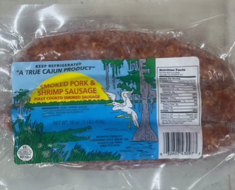 NolaCajun Crescent City Smoked Pork and Shrimp Sausage Louisiana Cajun Sausage New Orleans