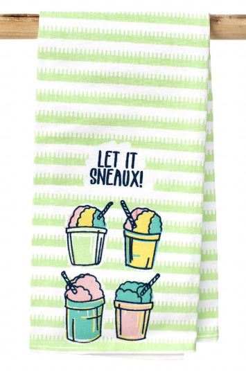 NolaCajun Kitchen Towel Let It Sneaux Louisiana Cajun Holiday Humor New Orleans