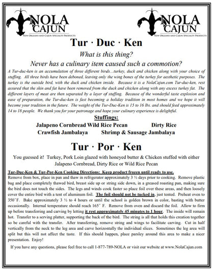 NolaCajun Turporken with Traditional Cornbread Dressing Sliced Louisiana Cajun Turporken