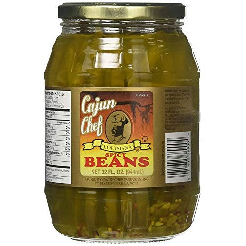 Cajun Chef Spicy Green Beans - Louisiana Style Pickled Spicy Green Beans