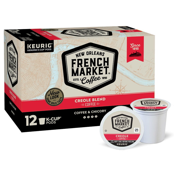 NolaCajun French Market Creole Blend Coffee Chicory Single Serve Cups Louisiana café style