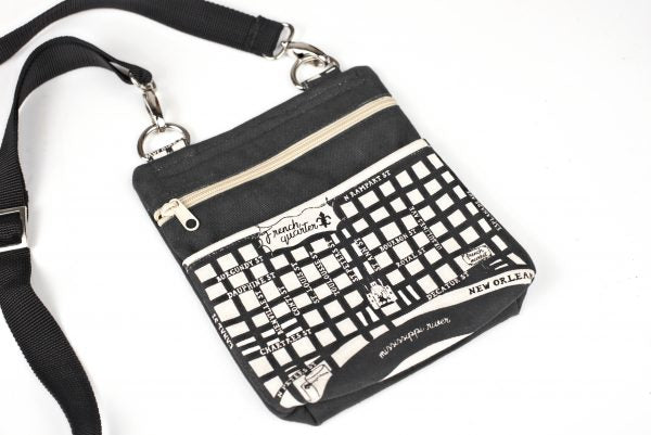 NolaCajun Cross Body Purse French Quarter Map New Orleans Souvenir