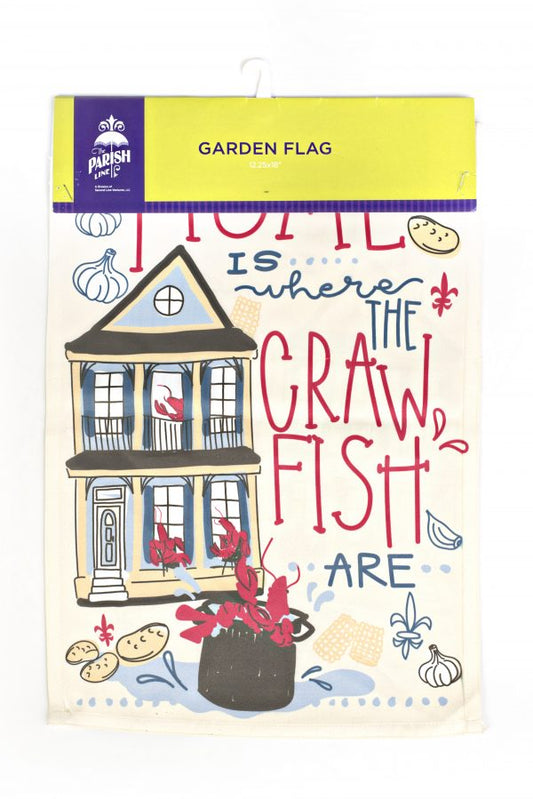 NolaCajun Home is Where The Crawfish Are Garden Flag Louisiana