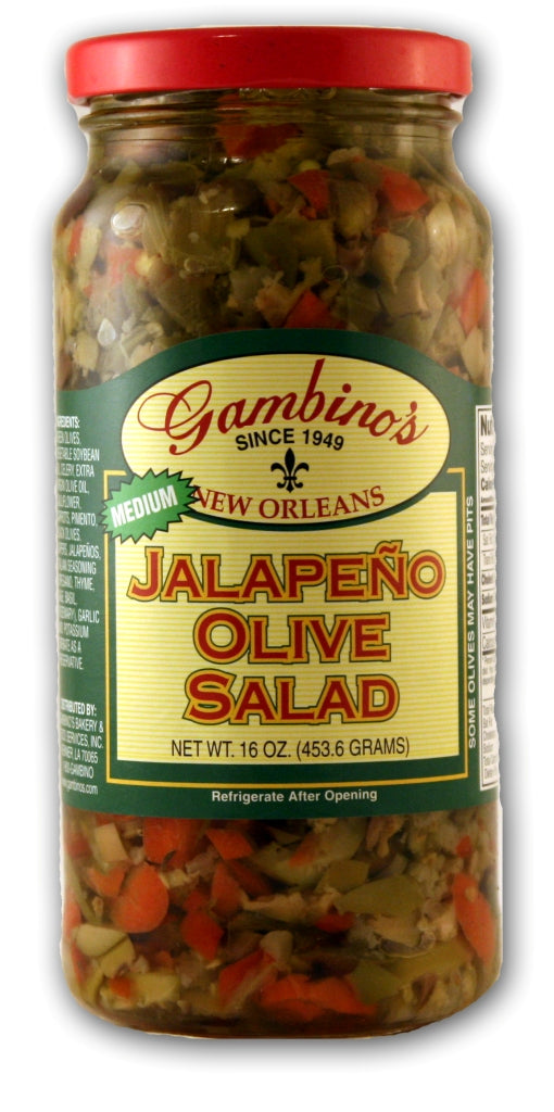 NolaCajun Gambino's Jalapeno Olive Salad spicy New Orleans muffaletta jalapeno olive salad