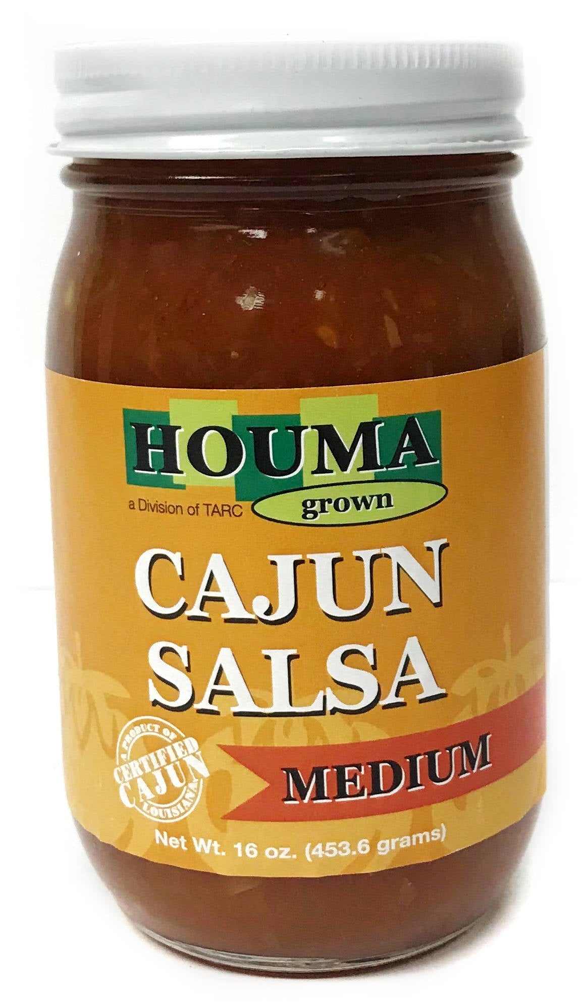 NolaCajun Houma Grown Cajun Salsa 16oz Louisiana Houma-made fresh Cajun salsa jar