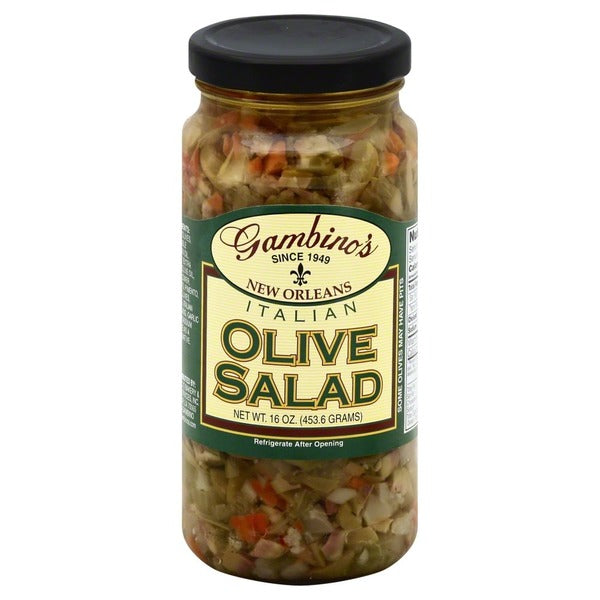 NolaCajun Gambino's Olive Salad authentic New Orleans muffaletta olive salad close-up