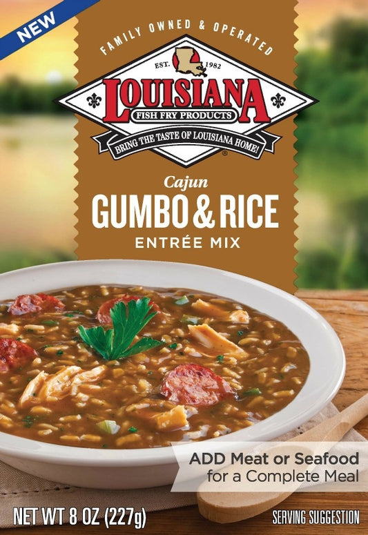NolaCajun Louisiana Fish Fry Cajun Gumbo and Rice Entree Mix Louisiana gumbo dinner kit