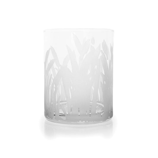 NolaCajun Marshlands Double Old Fashion Etched Glass Set of 2 Louisiana bayou scene whiskey glass