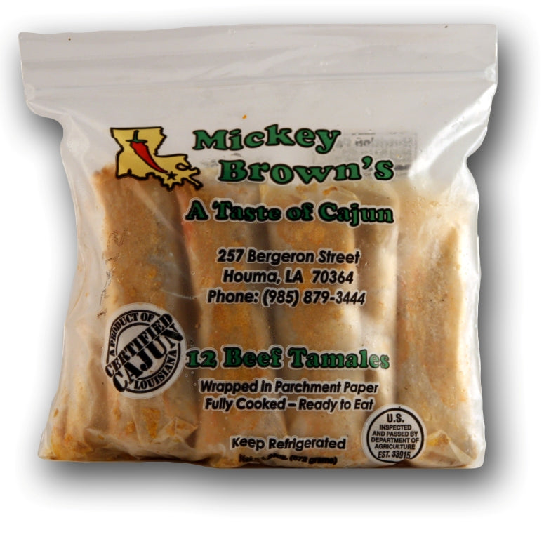 NolaCajun Mickey Brown's Beef Tamales Louisiana Mexican-Cajun style beef tamales