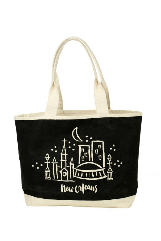 NolaCajun Tote Bag Midnight in New Orleans Louisiana Souvenir