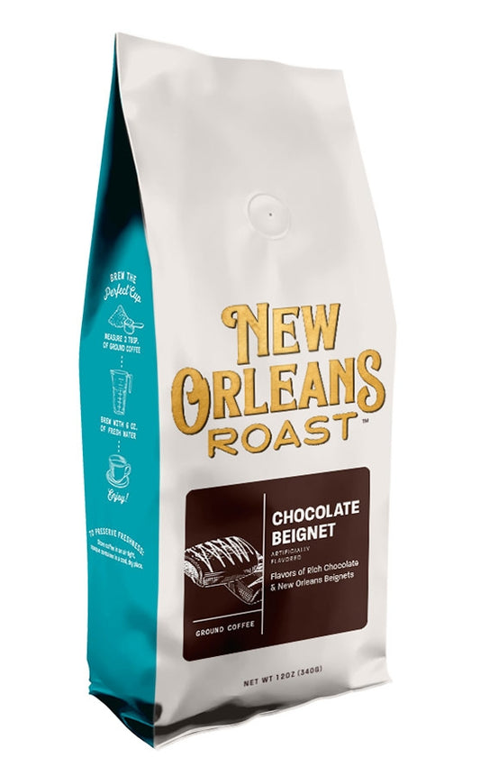NolaCajun New Orleans Roast Coffee Chocolate Beignet flavored New Orleans café au lait coffee blend