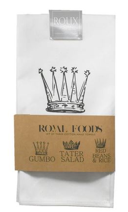 NolaCajun Royal Foods Kitchen Towel Set Gumbo Tater Salad Red Beans Louisiana