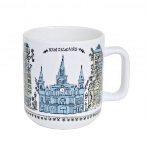 NolaCajun Sketchy New Orleans Coffee Mug Louisiana Illustrated Mug New Orleans Gift