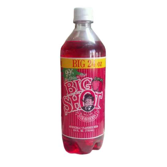 Big Shot Strawberry Soda 24oz - Louisiana New Orleans Flavored Soft Drink