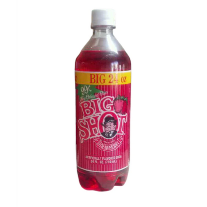 Big Shot Strawberry Soda 24oz - Louisiana New Orleans Flavored Soft Drink