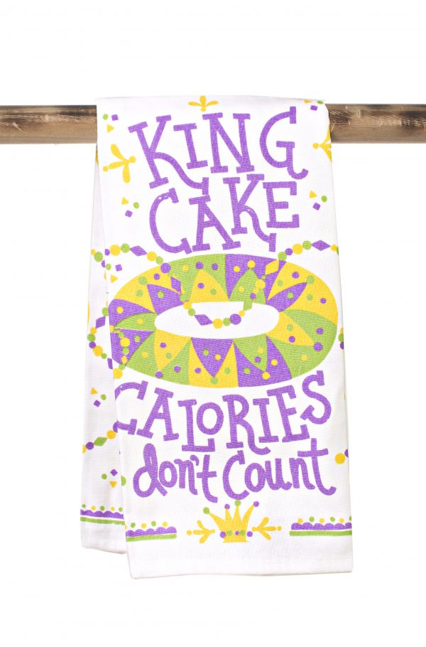 NolaCajun Kitchen Towel King Cake Calories Dont Count Mardi Gras