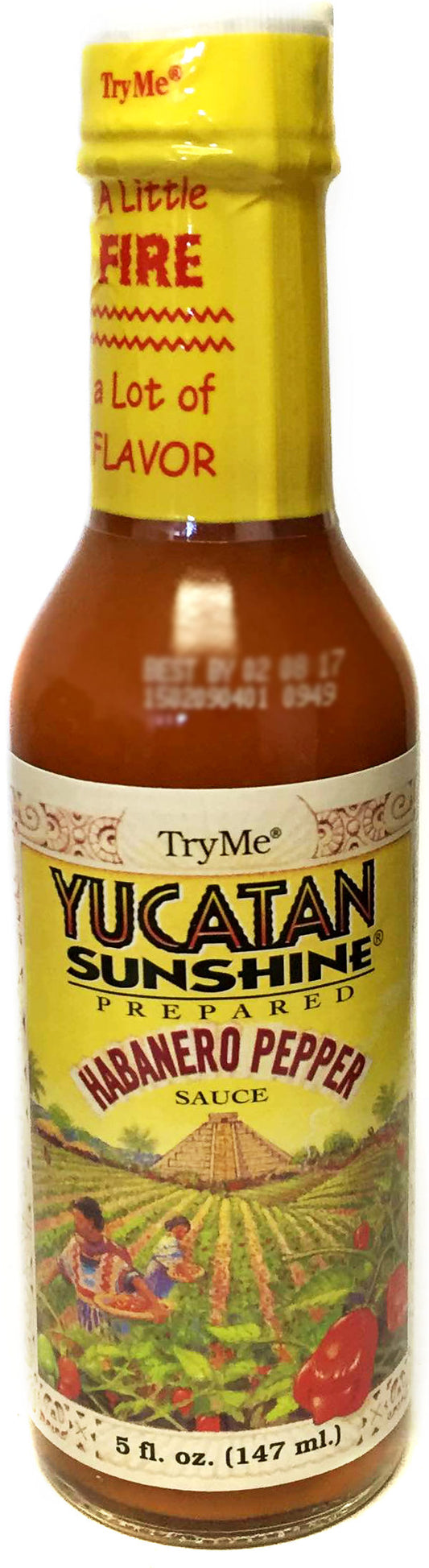 NolaCajun Try Me Yucatan Sunshine Habanero Pepper Sauce Louisiana Habanero Hot Sauce